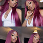99J Red Burgundy Lace Frontal Human Hair Wigs - Whisy Shopping